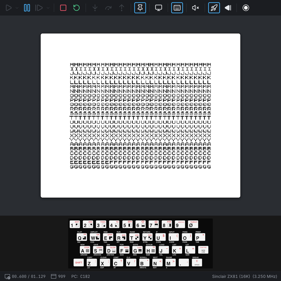 A machine-code program running after Load and Run