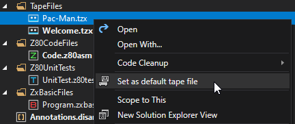 Set default tape